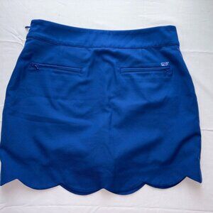 Women's Vineyard Vines Performance A-Line Scallop Skort Royal Blue Size 4 Golf